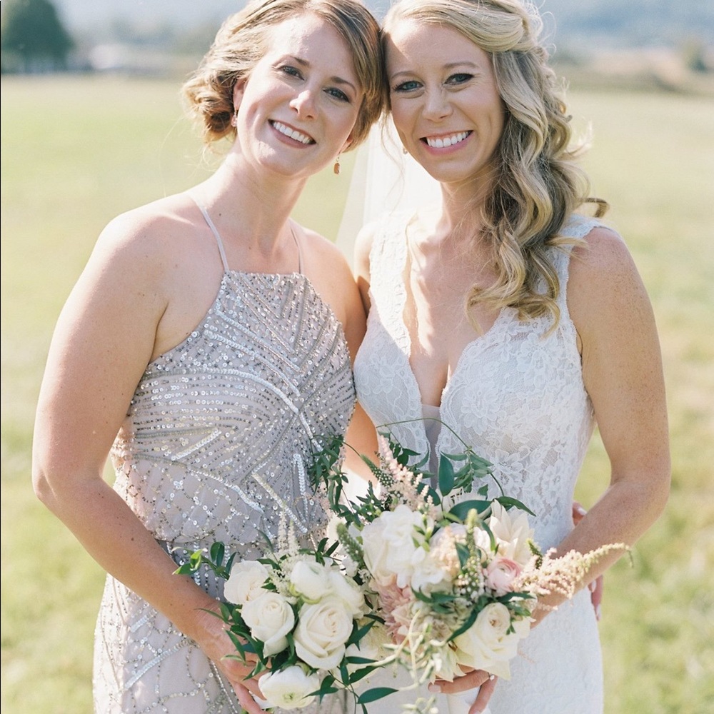 Blush Adrianna Papell Bridesmaid’s dress!